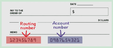 Routing number location